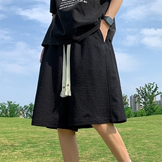 提花休闲运动短裤男生宽松潮流百搭夏学生五分裤XZ514-2-1532-P38，男装牛仔裤，星座514-2(原B239)