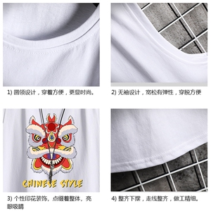 BX25185-P20 港风运动汗背心男大码汗衫男无袖T恤男 网格图片