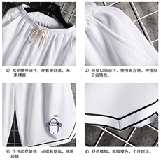 LQ64167-P19篮球夜跑运动短裤男大码宽松冰丝五分裤大裤衩网格，男装休闲裤，电商A040A