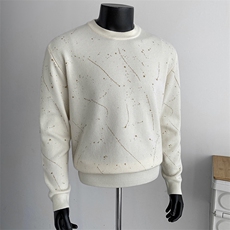假模图B216MY5152P85秋冬装男士圆领漆点印花毛衣老钱风，男装针织衫/毛衣，电商B216（原B302）