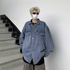 牛仔外套男秋韩版潮流潮牌夹克男休闲百搭秋季上衣服JK08329-P58，男装夹克，星座308B-1