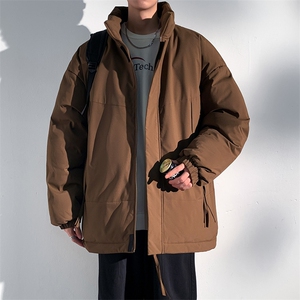 现货美式高街休闲夹克冬季立领纯色三防户外工装加厚棉服外套图片