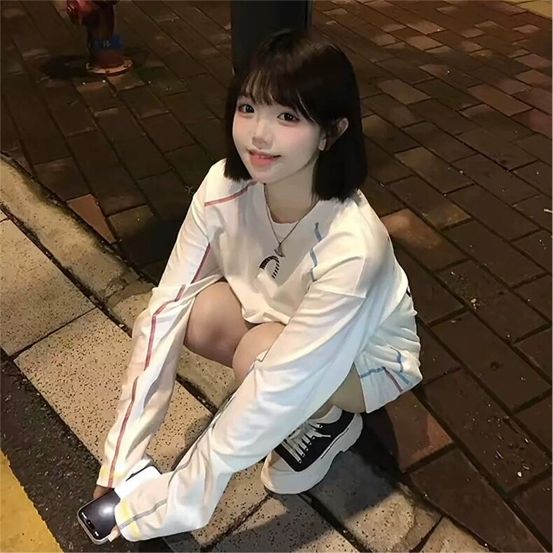 美式高街解构工艺速干长袖T恤衫男女款防晒上衣户外运动骑行服潮图片