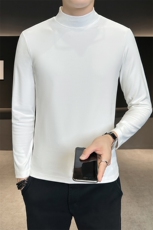 打底衫男士半高领长袖修身纯色百搭内搭衫A329-D6001-P25，男装T恤，电商A329
