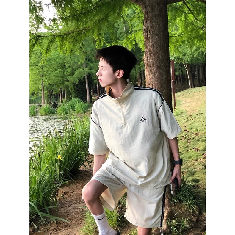 男童夏季短袖套装2025新款儿童韩范休闲两件套酷帅男孩速干运动装,男装休闲套装,星座506A