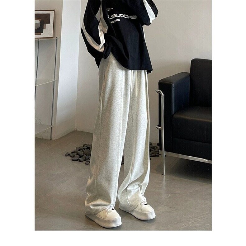 美式弯刀卫裤男款春秋直筒宽松长裤休闲运动裤男生裤子痞帅阔腿裤,男装休闲裤,星座506A
