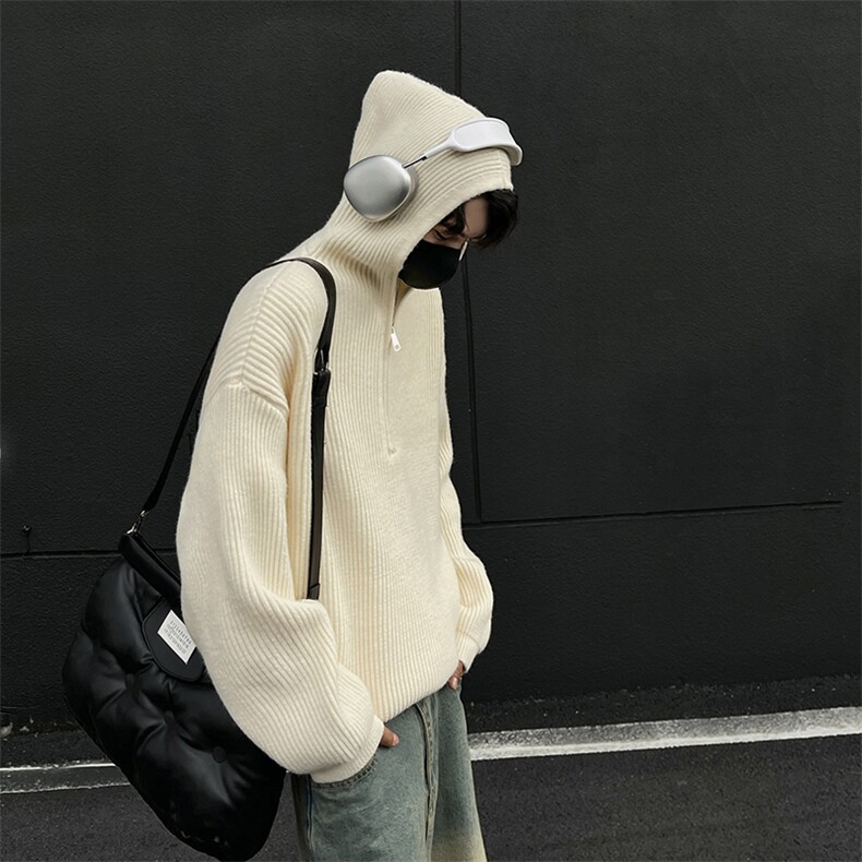 517A-8-M624-P85现货重磅高品质毛衣拉链连帽韩版针织衫黑墙,男装针织衫/毛衣,星座517A-8（原B282）