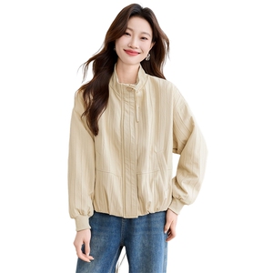 小众设计时尚简约百搭外套女短款春秋季2025新款宽松显瘦休闲上衣图片