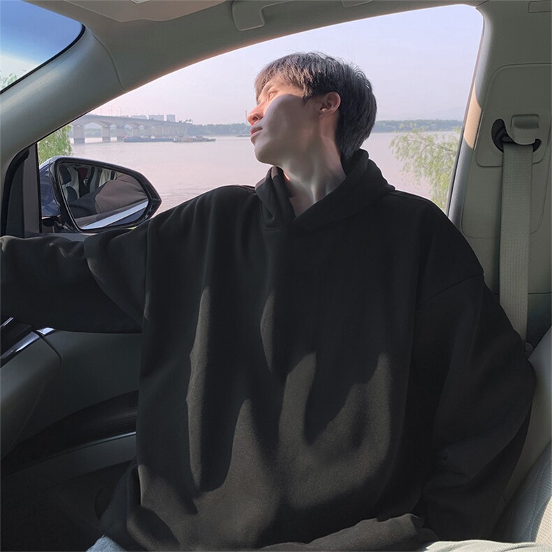 无口袋无帽绳卫衣抖音得物二开25秋冬美式全棉连帽卫衣CM20，男装卫衣，电商A486-1