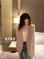 珍珠皮毛马甲，女装马甲，倩衣百度