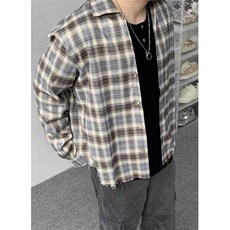 春季男女装韩版批新款发休闲格子打底长袖衬衫上衣外套CS326，男装T恤，星座1116A（原606A-3）