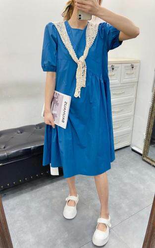 夏季连衣裙带围巾，女装连衣裙，曼希野