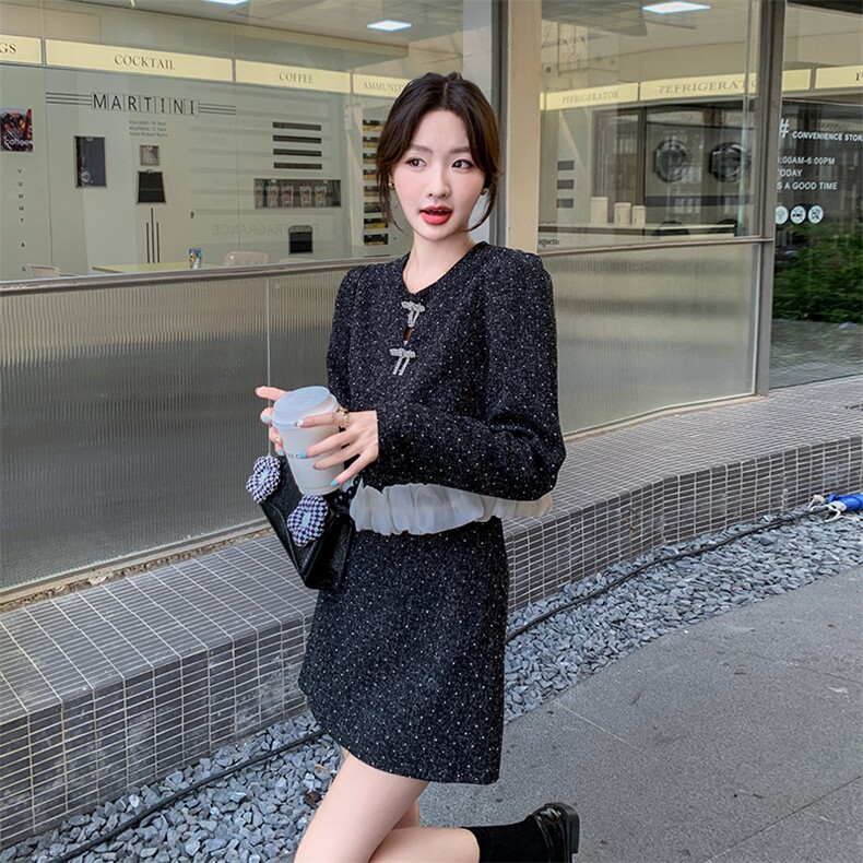 初春小香风套装2025秋季新款女富家千金法式高级感气质套装裙,女装套装/套裙,霓裳依族
