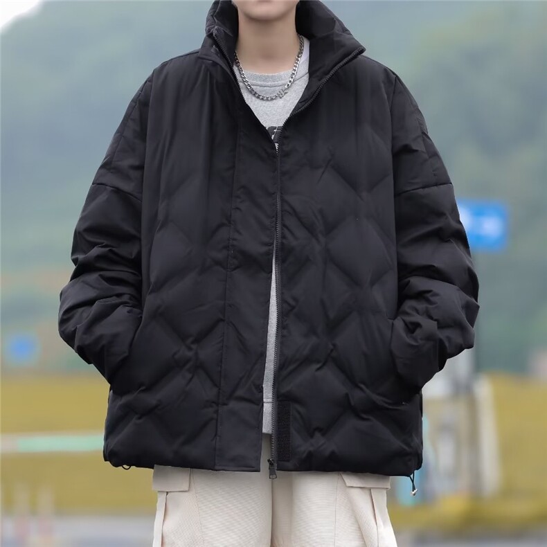 美式高街pu皮棉服男冬季痞帅宽松面包服外套潮牌设计感棉衣,男装棉衣,星座716-2