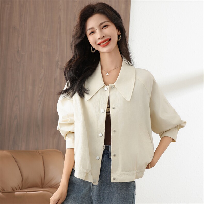 美式复古小个子香风短外套春秋2023新款白搭高级感棒球服早秋女装，女装短外套，梦懿尔