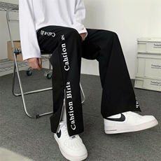 高街裤子hiphop拉链休闲裤男直筒宽松拖地阔腿裤E211-P32J加绒40，男装休闲裤，星座1008
