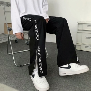 高街裤子hiphop拉链休闲裤男直筒宽松拖地阔腿裤E211-P32 J加绒40图片