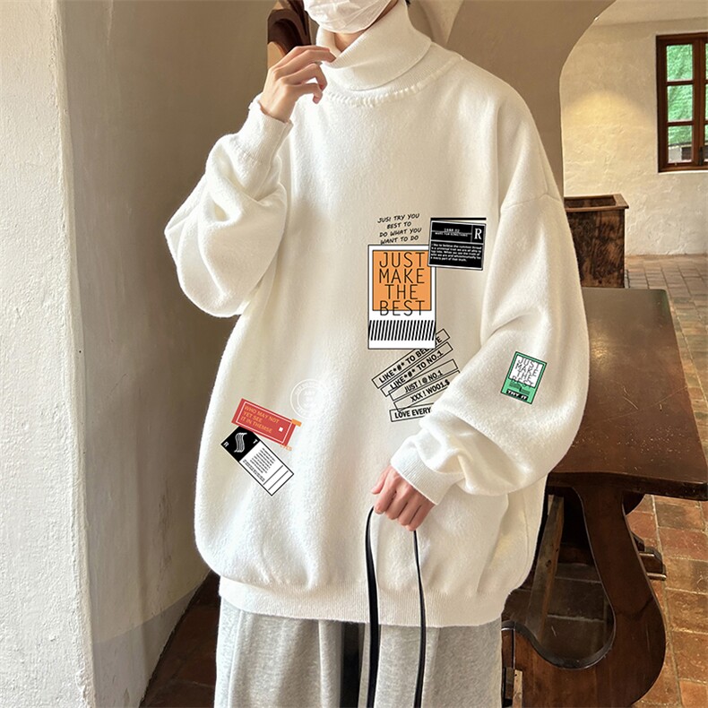 控68高领毛衣男士大码内搭毛线衣男 GM45121-P45加绒款-P65图片