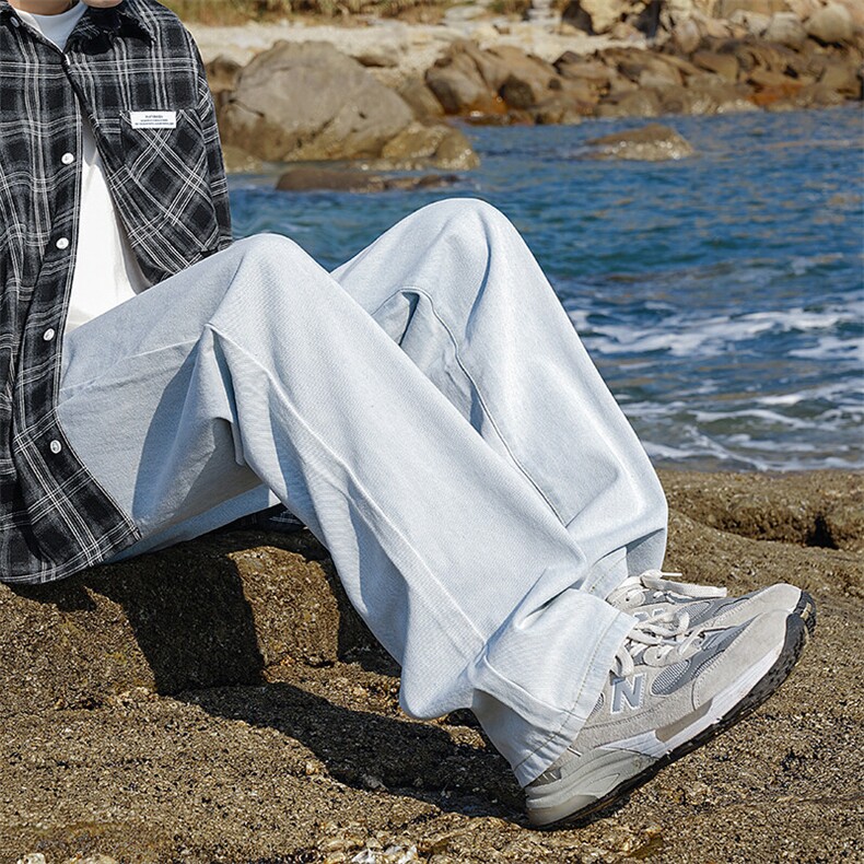A408-K8519-特批35-S-3XL  主推春装浅色系抽绳牛仔裤图片