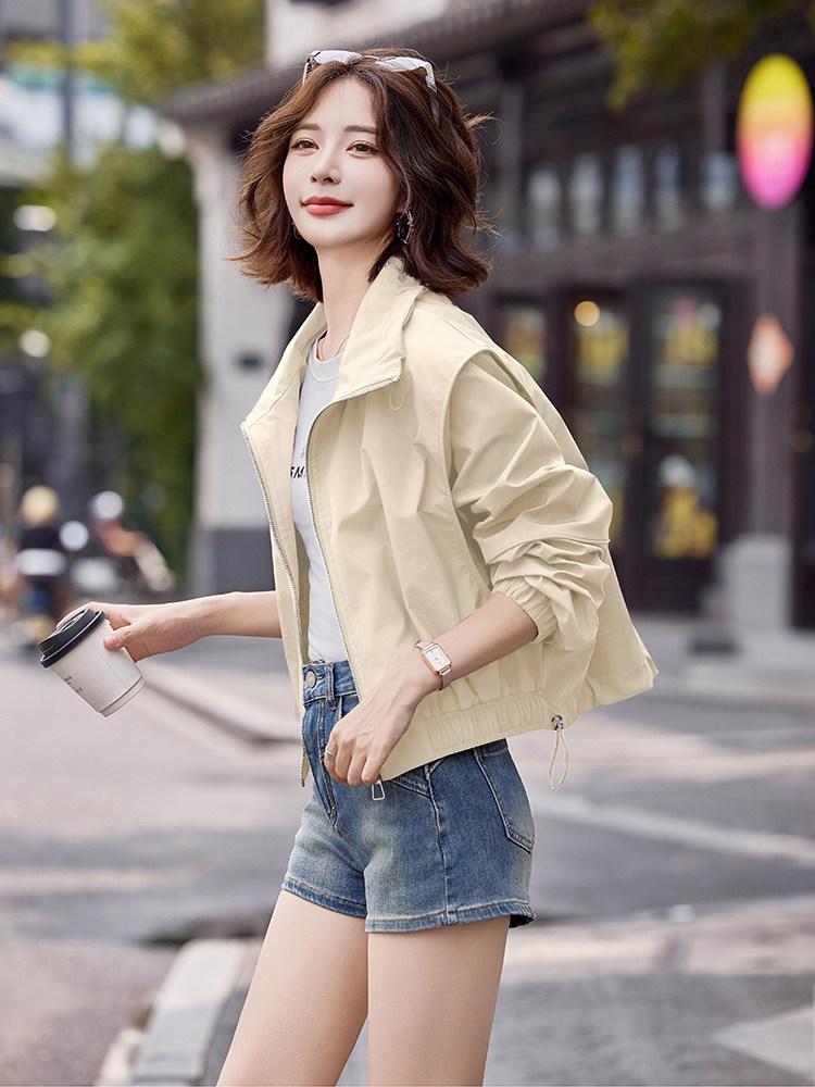 红外套女短款风衣2025新款时尚休闲百搭棒球服派克夹克上衣,女装派克服,依万里