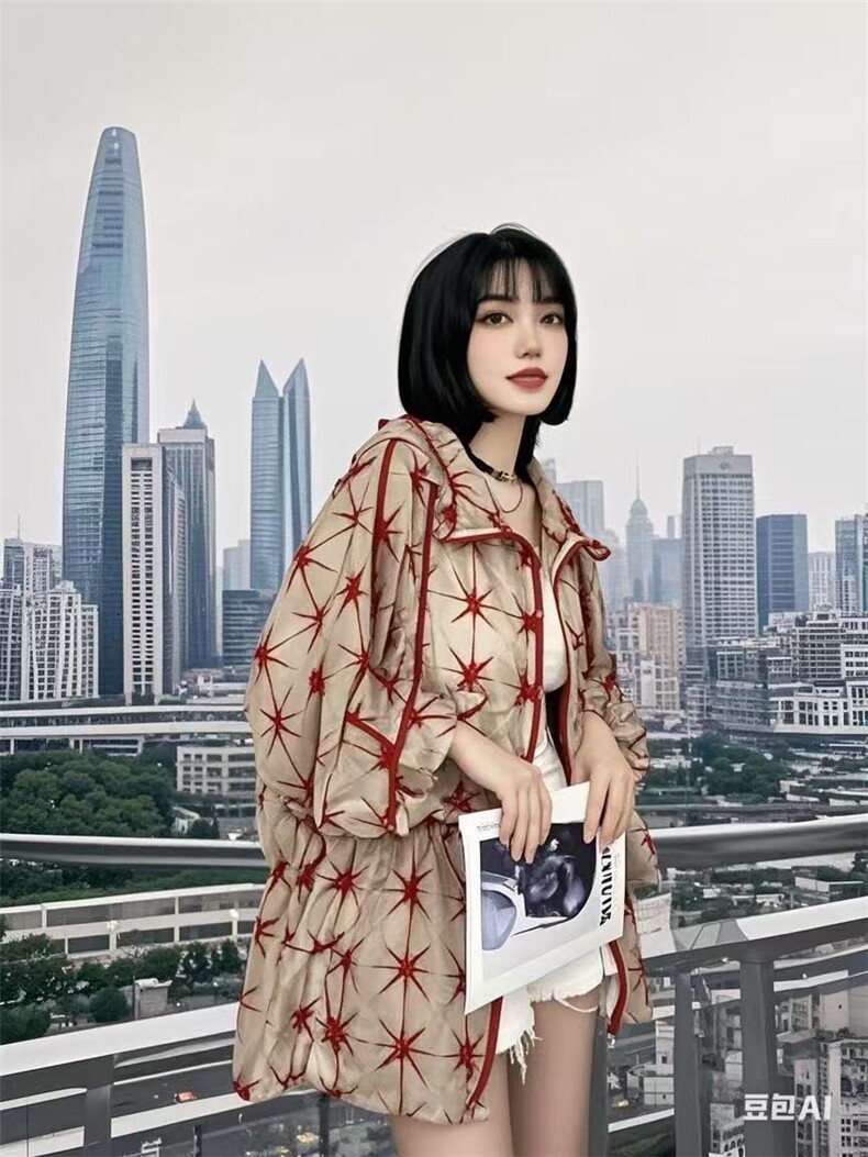 2025时尚简约百搭防晒薄款修身型长袖，女装衬衫，翩雅女装供货