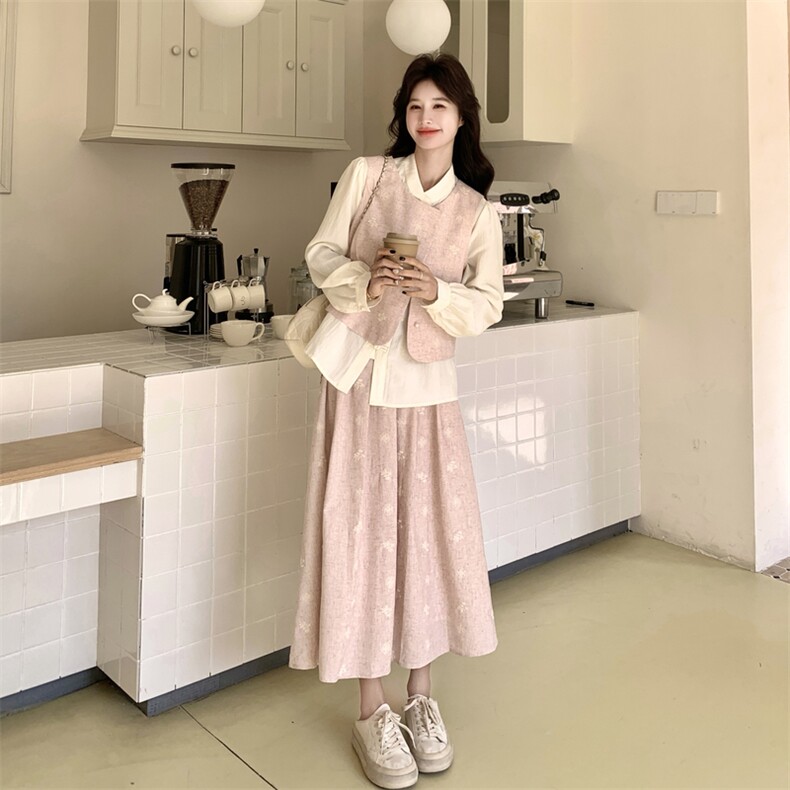 新款大货已出马甲上衣三件套半裙套装613-p225-k369,女装套装/套裙,2C062