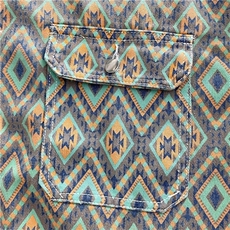 美式vintage牛仔衬衫男秋季高级感痞帅巴洛克衬衣夹克W038P65，男装夹克，星座1116-2