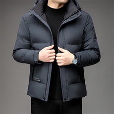 2023新款羽绒服男冬季加厚保暖上衣中年男士连帽商务休闲外套，男装羽绒服，电商B212（原钱塘6029）
