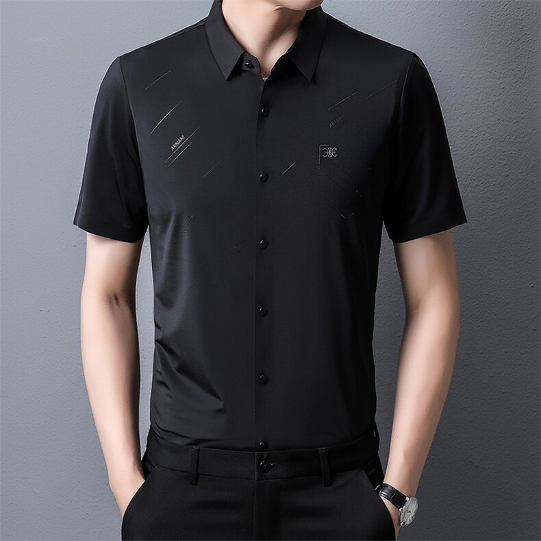 PAF3305钱塘2020-3夏季新款男士无痕高品质短袖衬衫简约衬衣P44,男装衬衫,钱塘207-3