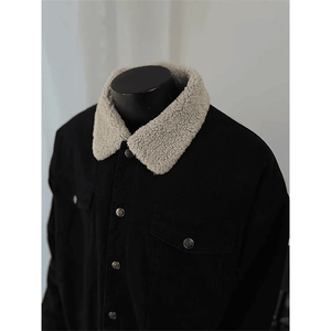 现货加绒牛仔棉服男冬季棉衣外套羊羔绒翻领夹克毛领MY1089-P110图片