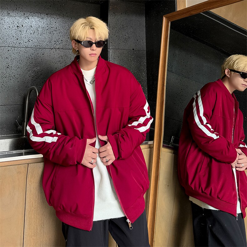 特p80控138抖控148绗棉三条杠棉服外套情侣条纹棉衣面包服男MY247,男装棉衣,电商B370
