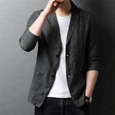 2023春夏新款男士商务休闲薄亚麻小西装男装休闲西服便服单西外套，男装西服，电商B212（原钱塘6029）