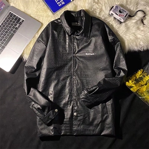 潮流夹克潮男春季鳄鱼皮夹克JK761P70图片