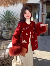 现货新款2183-P390-K569双面羊绒带袖毛狐狸毛可脱，女装双面呢大衣，网红馆