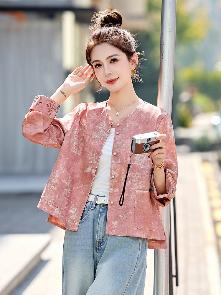 高级感新中式国风重工刺绣外套女早春新款时尚宽松独特小个子开衫,女装短外套,依如秀(原杭风阁)