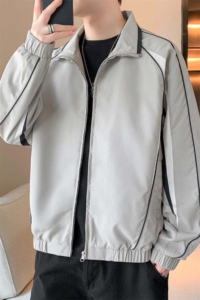 2025新款现货小米格撞色夹克男立领上衣外套DSA157B-J1572-P75,男装夹克,电商A157B