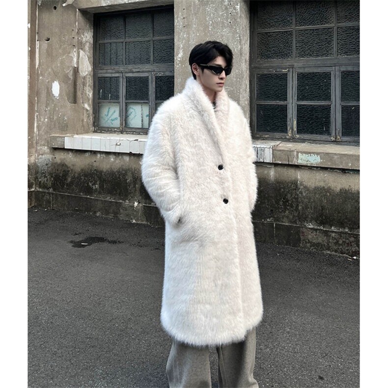 WT142-P158大翻领环保狐狸毛加厚长款休闲男装外套潮仿皮草大衣,女装短外套,星座1501-3