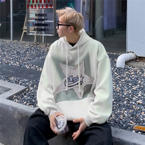 美式hiphop星星贴布刺绣卫衣男潮嘻哈潮流宽松上衣 Y8532 P53图片