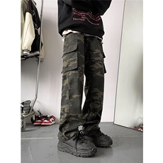 现货~美式复古vibe高街休闲裤迷彩水洗工装裤1XZ502-K728-P55控78，男装工装外套，星座502