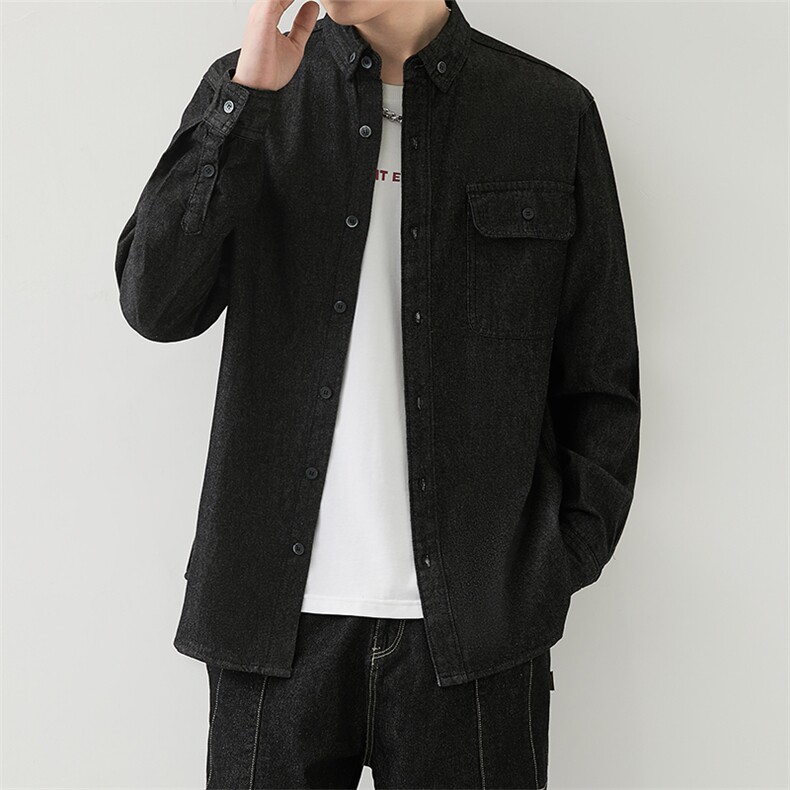 秋季流行男士牛仔衬衣时尚休闲长袖衬衫外套XZ310B-3-CY8003-P50,男装衬衫,星座310B-3