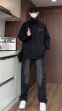 JK203/P65春装新款个性装饰立领夹克男潮流飞行员上衣外套，男装夹克，电商基地A050