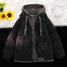 冬季假两件冬季外套韩版连帽加厚棉服运动休闲外套MY5062P-70，男装棉衣，电商A128