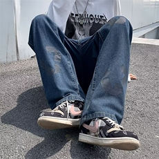 日系百搭宽松工装牛仔裤2023新款阔腿潮流休闲裤男K3705-P38，男装牛仔裤，星座512-3