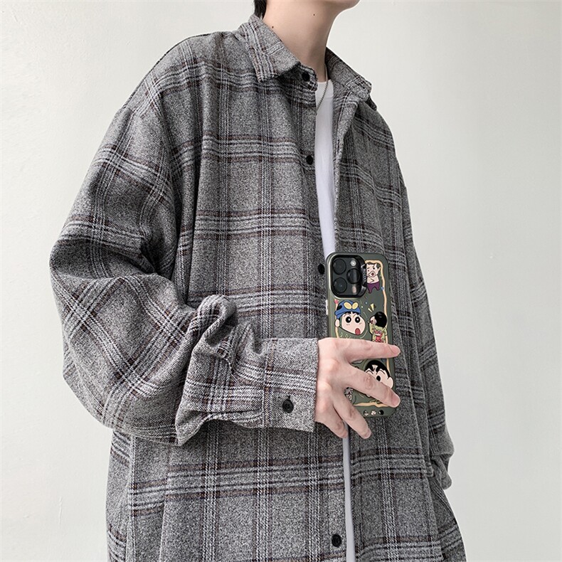 已出货 宽松格子衬衫男小香风衬衣KD622-P30图片