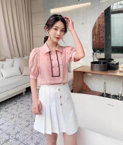 夏季新款纽扣衬衫，女装衬衫，田间晨露