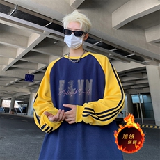 抖音得物供货提供视频秋冬重磅美式宽松织带圆领卫衣0722，男装卫衣，电商A486