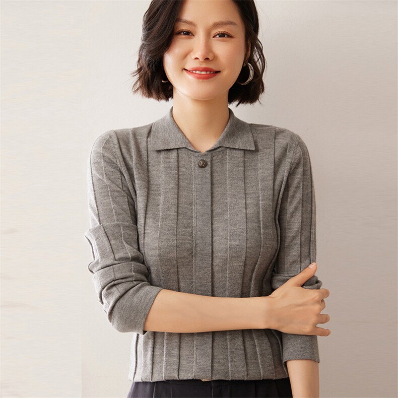 2025秋冬新款35%山羊绒女士16针68支精纺一粒扣羊绒衫,女装羊绒衫,拓驰羊绒