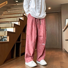 升级!2025春装刺绣宽松阔腿裤扎染时尚休闲长裤K6619-特P40，男装休闲裤，电商A006