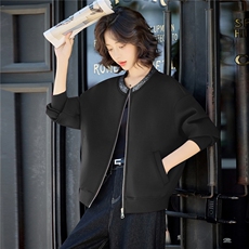休闲外套女2026春季新款时尚气质圆领亮片短款上衣，女装短外套，美沁