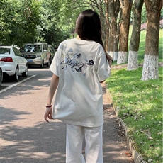 万针全刺绣解构设计260克重磅双纱纯棉高品质美式高街短袖T恤特35，男装T恤，电商A486-1